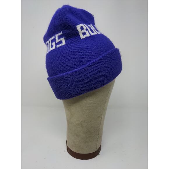 Bulldogs Knit Ski Cap Beanie Hat Purple Toboggan Cap Spell Out - Picture 6 of 10